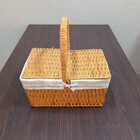 Cesta Piquenique Fibra 24x34x17cm Natural Decorativa Organiza