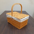 Cesta Piquenique Fibra 38x40x19cm Natural Decorativa Organiza