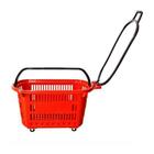 Cesta Plástica Amapá Para Compras Com Rodas, 30l, Vermelho, C
