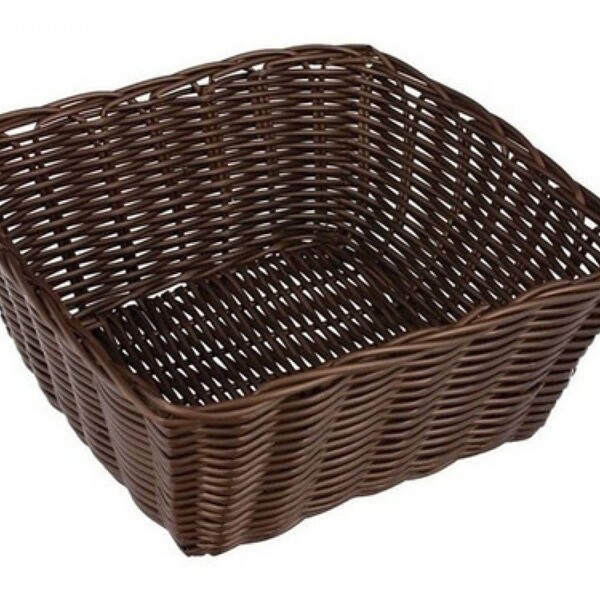 Cesta Quadrada Fibra Sintética Rattan 23x11cm - Yazi