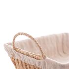 Cesta Retangular Com Alça E Forro Em Tecido Bon Gourmet 29x19