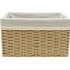 Cesta Retangular De Fibra Natural Com Forro 100% Algodão G