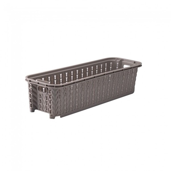 Cesta Trama Organizadora 920ml Empilhável Estreita Retangular