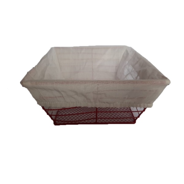 Cesto Aramado Para Pães Bolos Doces 21x7 Cm Vermelho