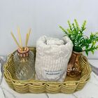 Cesto Artesanal + Vaso Rose Gold + Difusor De Vidro + Toalha