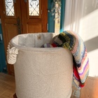 Cesto Balaio Bege Dourado Irerê Para Mantas