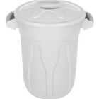 Cesto Balde Plástico 40 Litros Com Tampa - Branco