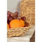 Cesto Bandeja De Palha Com Alça Orgara Fibra Naturais 34x27