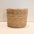 Cesto Cachepot De Palha Natural Seagrass Com Forro De Plástic