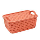 Cesto Caixa Organizadora Com Tampa Multiuso 7,5l Marrom