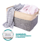 Cesto Caixa Organizadora De Tecido Linho Artiko Box Dobrável