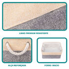 Cesto Caixa Organizadora De Tecido Linho Artiko Box Dobrável