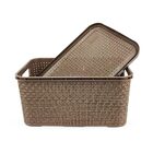 Cesto Caixa Organizadora Rattan De Plástico Resistente Médio