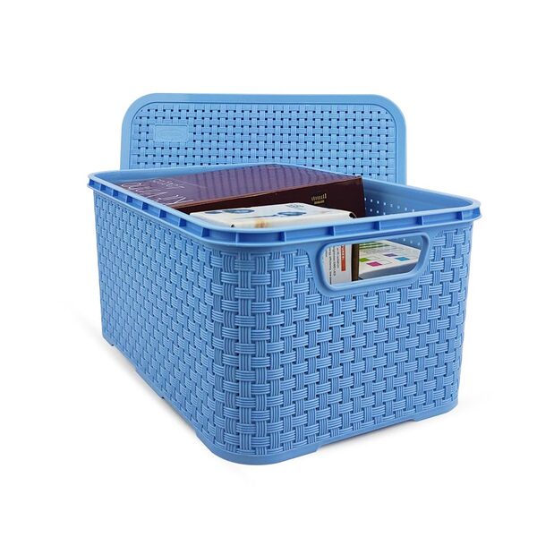 Cesto Caixa Organizadora Rattan De Plástico Resistente Médio