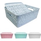 Cesto Caixa Organizadora Retangular Vazada Color - Rosa