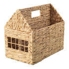 Cesto Organizador Casinha de Fibra Natural com Alças 28x37x28cm Oikos
