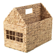 Cesto Organizador Casinha de Fibra Natural com Alças 28x37x28cm Oikos