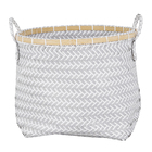 Cesto CinzaTramado De Plástico Com Aro De Bambu - Oikos