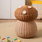 Cesto Organizador Cogumelo de Corda Natural Redondo com Tampa 27x37x28cm Oikos