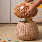 Cesto Organizador Cogumelo de Corda Natural Redondo com Tampa 27x37x28cm Oikos