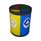 Cesto Coleta Seletiva 24 Litros 4 Partes Plástico Vidro Metal