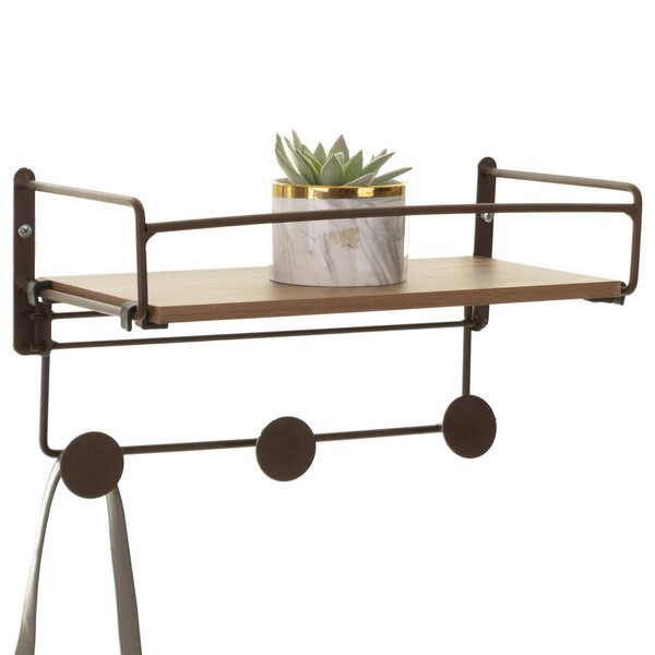 Cesto Com Ganchos Slim Aço Corten/castanho