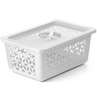 Cesto Com Tampa Caixa Organizadora De Plásticos Empilhável Br