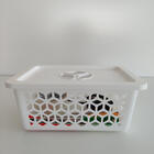 Cesto Com Tampa Caixa Organizadora De Plásticos Empilhável Br