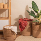 Cesto Organizador de Corda e Seagrass Natural Redondo 29x29x29cm Oikos