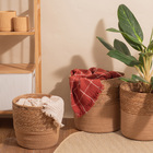 Cesto Organizador de Corda e Seagrass Natural Redondo 32x32x32cm Oikos