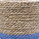 Cesto De  Fibra Natural Seagrass Com Fundo Azul 24 5x31x33 Cm