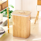 Cesto De Bambu Claro Com Tampa Roupas Sujas Ideal Lavanderia