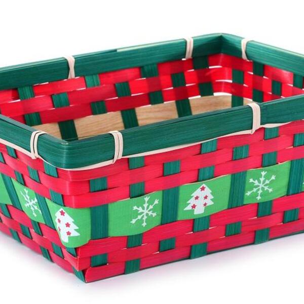 Cesto De Bambu Decorativo Retangular Tressu Multiuso