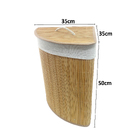 Cesto De Canto Multiuso Bambu Organizador Roupa Suja Dobrável