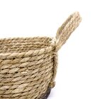 Cesto De Fibra Natural Seagrass Com Fundo Preto 13 5x21x23 Cm