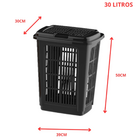 Cesto De Lavanderia 30 Litros Preto