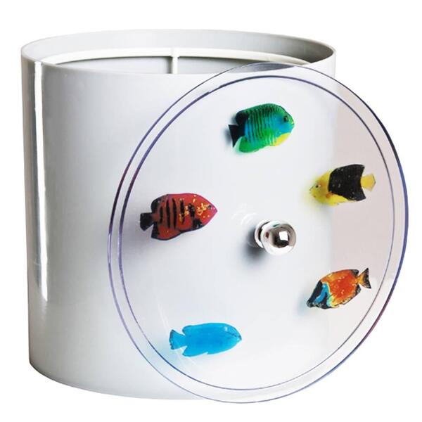 Cesto De Lixo Decorado Peixinhos Branco