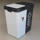 Cesto De Lixo Duplo Com Trilho Deslizante Telescopico 40l Pre