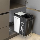 Cesto De Lixo Duplo Com Trilho Deslizante Telescopico 40l Pre