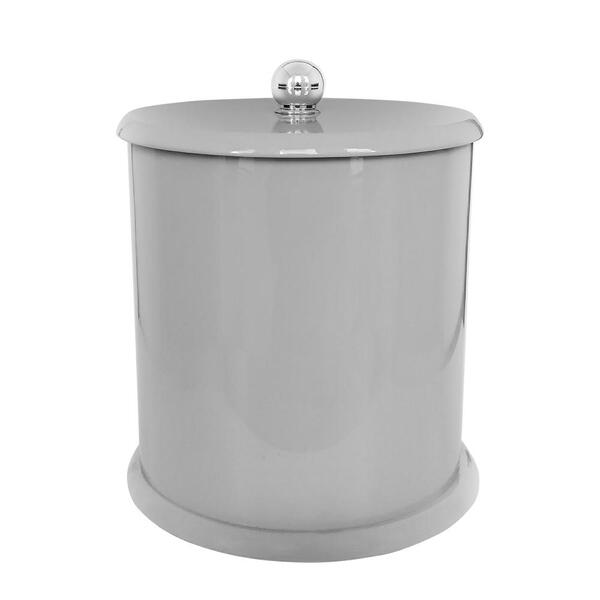 Cesto De Lixo Laqueado Cinza Claro