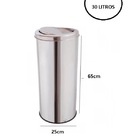 Cesto De Lixo Lixeira 30 Litros Inox Tampa Basculante Comerci