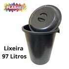 Cesto De Lixo Lixeira Reservatorio Agua Preto 97l Plasnew