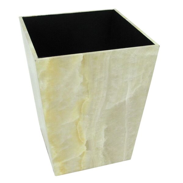 Cesto De Lixo Marmorizadas De Madeira Onix Branco