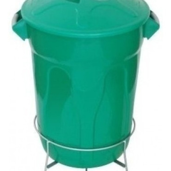 Cesto De Lixo Plastico Com Pedal Aço Galvanizado 40l Verde