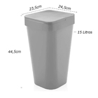 Cesto De Lixo Plástico Com Tampa 15l Lixeira Ou Martiplast Ci