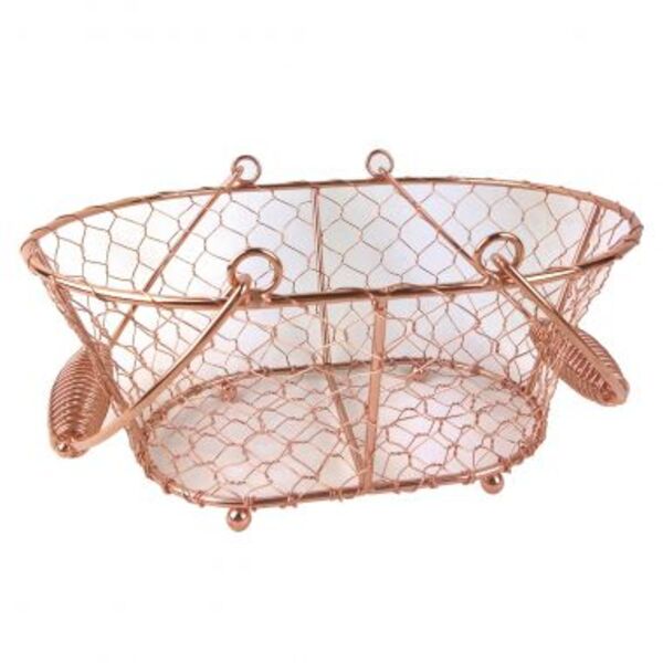 Cesto De Metal Cobre 29 5cm X 23 5cm X 14 5cm