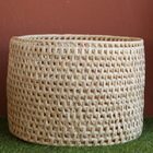 Cesto de Palha de Carnaúba Ponto Gigante Baixo - 24x30cm