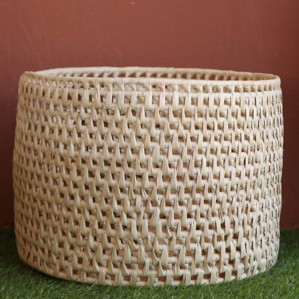 Cesto de Palha de Carnaúba Ponto Gigante Baixo - 24x30cm