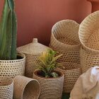 Cesto de Palha de Carnaúba Ponto Gigante Baixo - 24x34cm