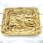 Cesto De Palha Retangular Com Alça Orgara 29x22x4 Decoração